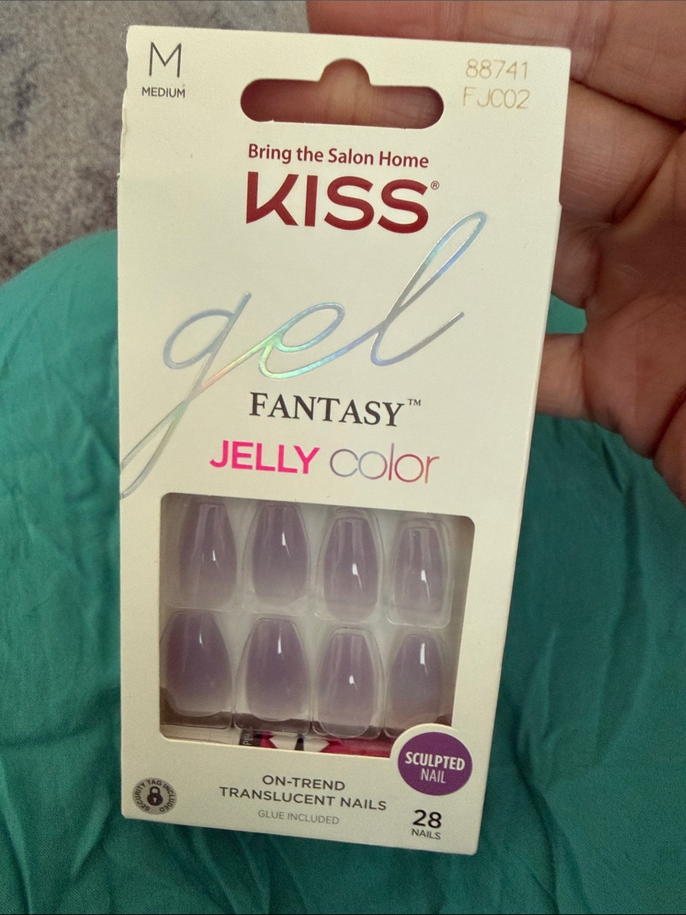 Kiss Gel Fantasy Jelly Color Translucent Lavender Press-On Nails